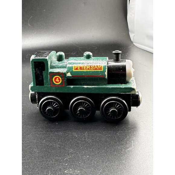 Peter Sam Thomas & Friends Train Wooden Railway Engine #4 2001 Vtg READ - Picture 1 of 11